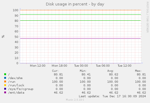 Disk usage in percent